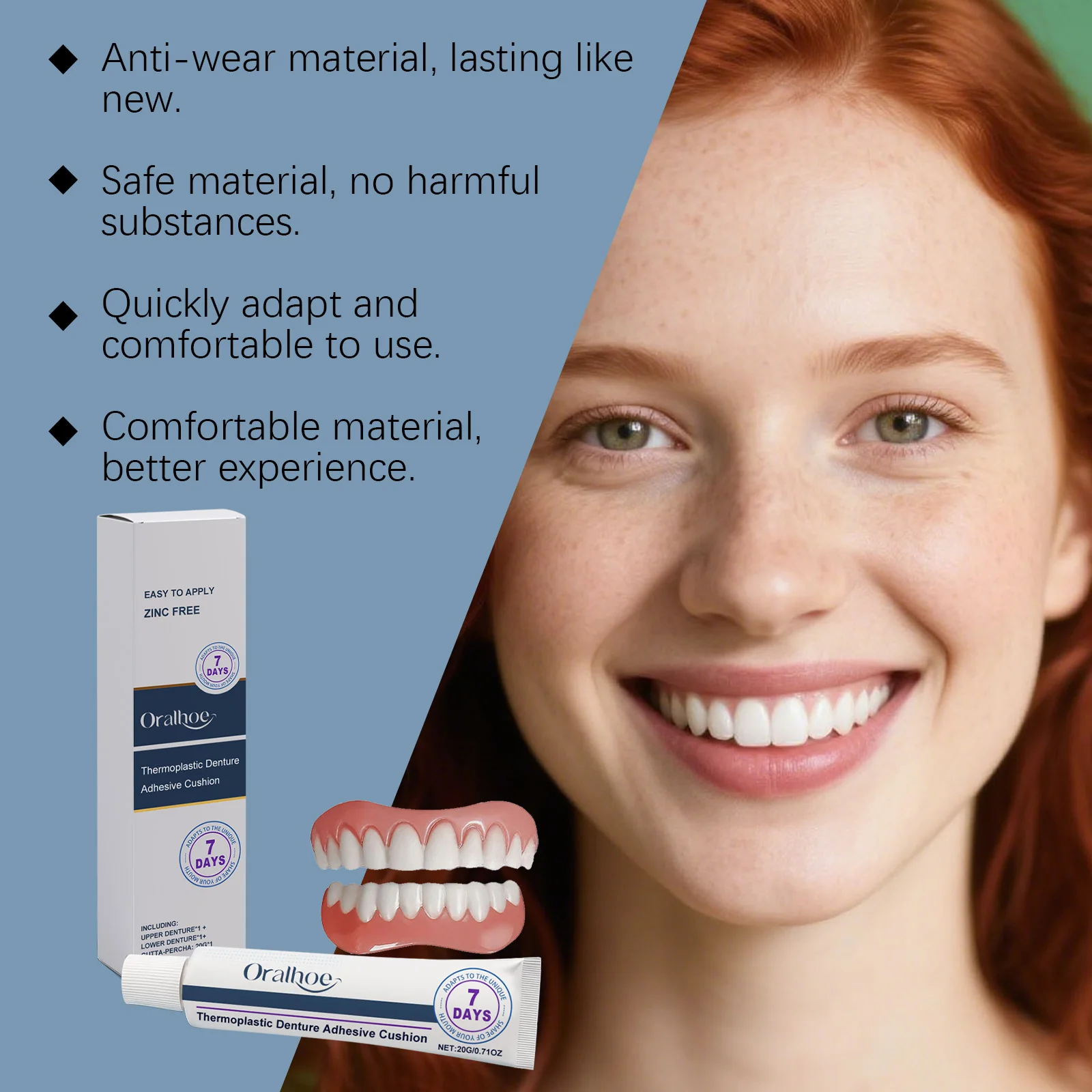 قابل للتعديل أسنان تبييض الأسنان العلوي السفلي كاذبة الأسنان مجموعة الكمال ابتسامة سيليكون Reline طقم أسنان محاكاة الأقواس للكبار #6