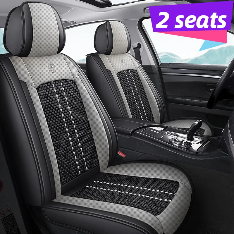 

2 Front Seats, Exquisite and Stunning Summer Breathable and Cool Ice Silk Car Seat Covers for the Front Row, Fully Enclosed Design, Durable and Easy to Care For, Suitable for All Seasons, Applicable to Most Sedans/Suvs/Pickups, Etc., Universal Seat Covers