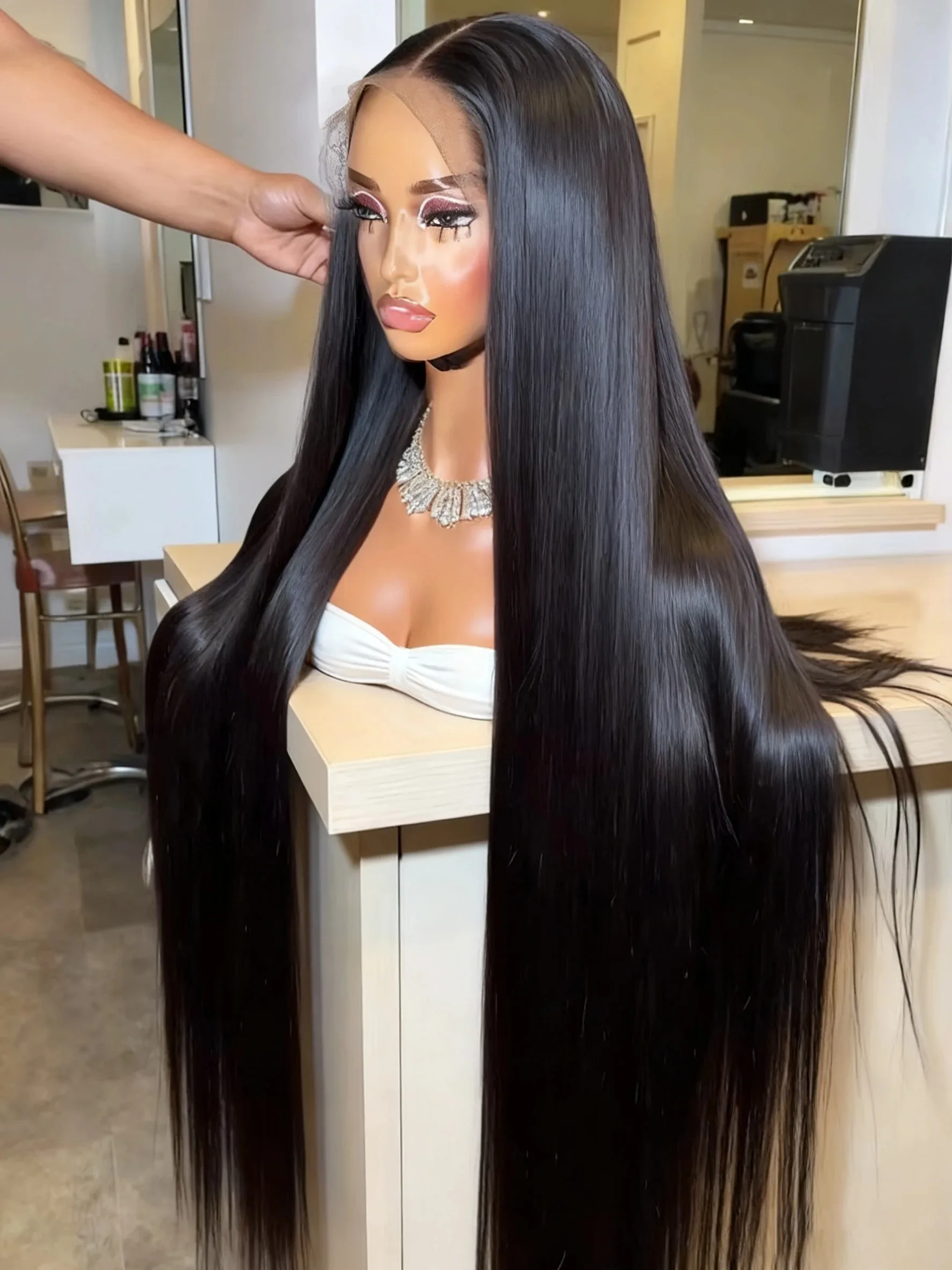 

30 40 Inch Human Hair Wigs HD Lace Frontal Wig Bone Straight Transparent Brazilian Raw Lace Front With Baby Hair For Black Women