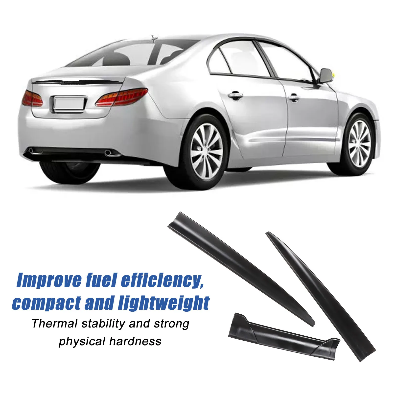 

Комплект из 3 универсальных автомобильных спойлеров: термостойкие, с сильным креплением, легкие, для заднего багажника и крыши автомобиля