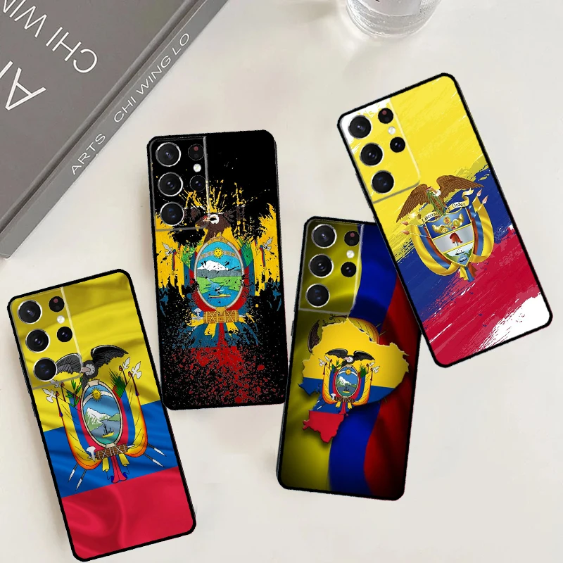 Ecuador Flag Case For Samsung Galaxy S21 S22 S23 S24 Ultra Plus S20 FE S8 S9 S10 Note 10 20 Ultra Cover