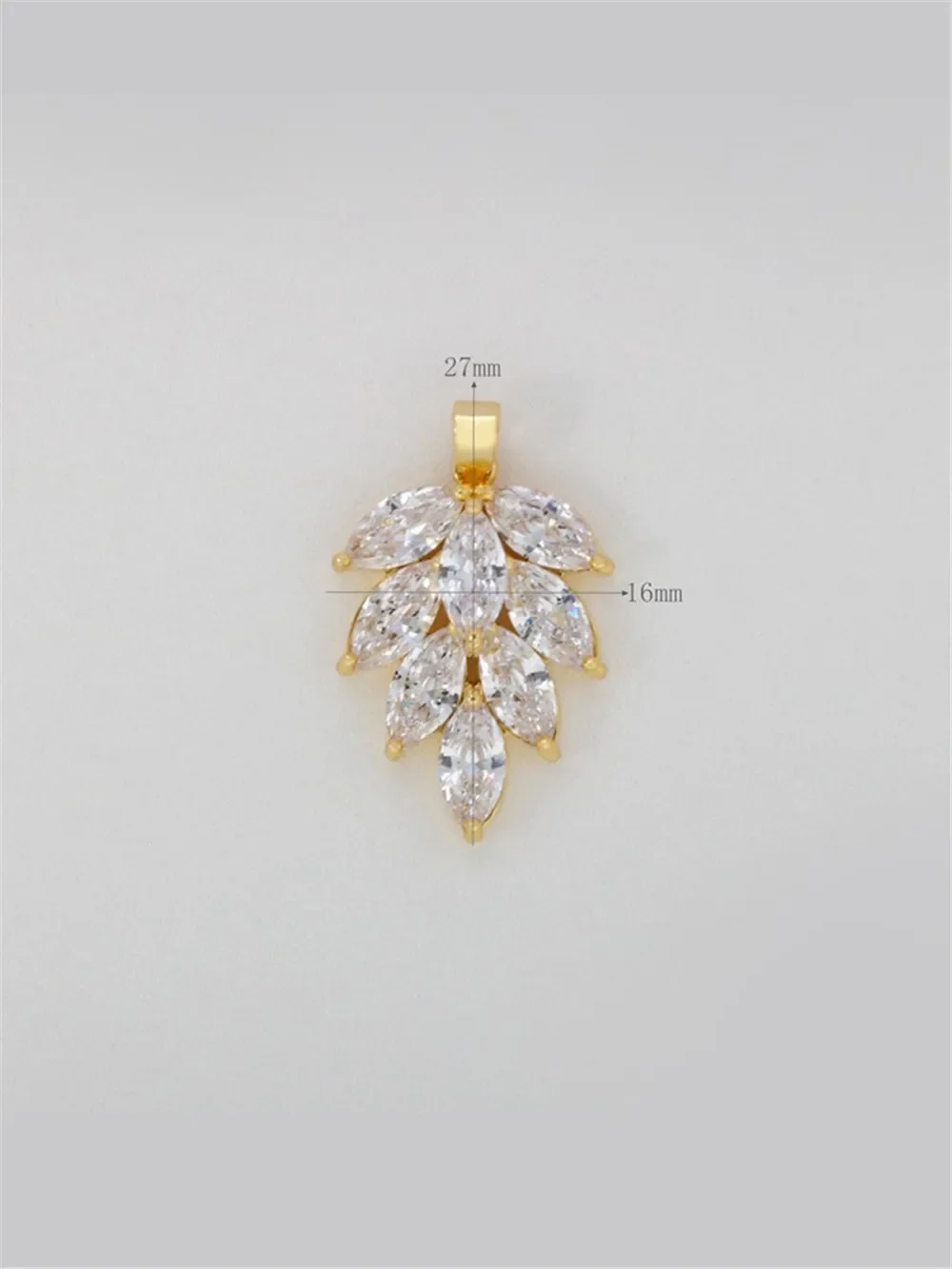 14K Bag Gold Inlaid Zircon Tree Leaf Pendant DIY Handmade Necklace Pendant Hanging Jewelry Accessories