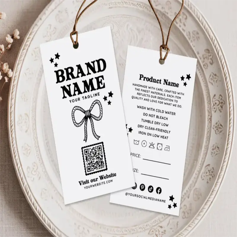 Custom 50-300PCS 2x3.5Inch Paper Hang Tag with Strings, Personalized Kraft Gift Jewelry Clothing Price Labels, Multipurpose Tags - Image 3
