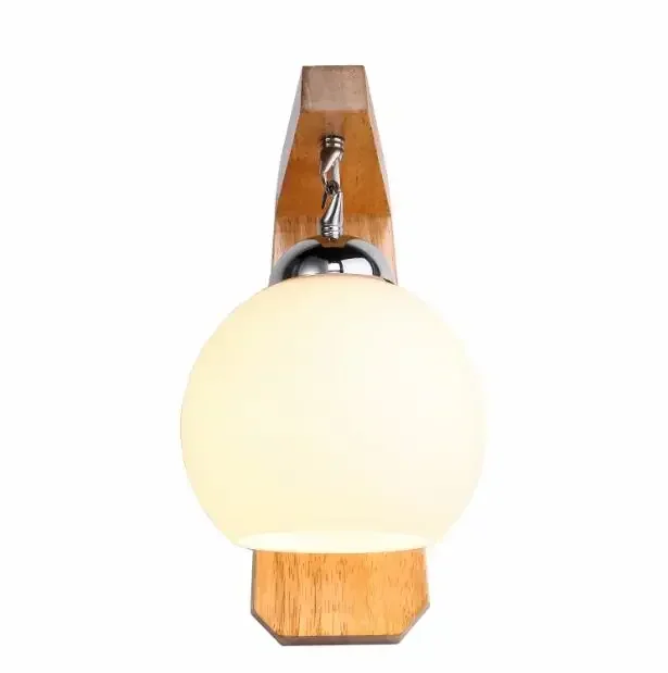 Wooden modern minimalist led bedside wall lamp Nordic creative living room aisle corridor bedroom wall lamp