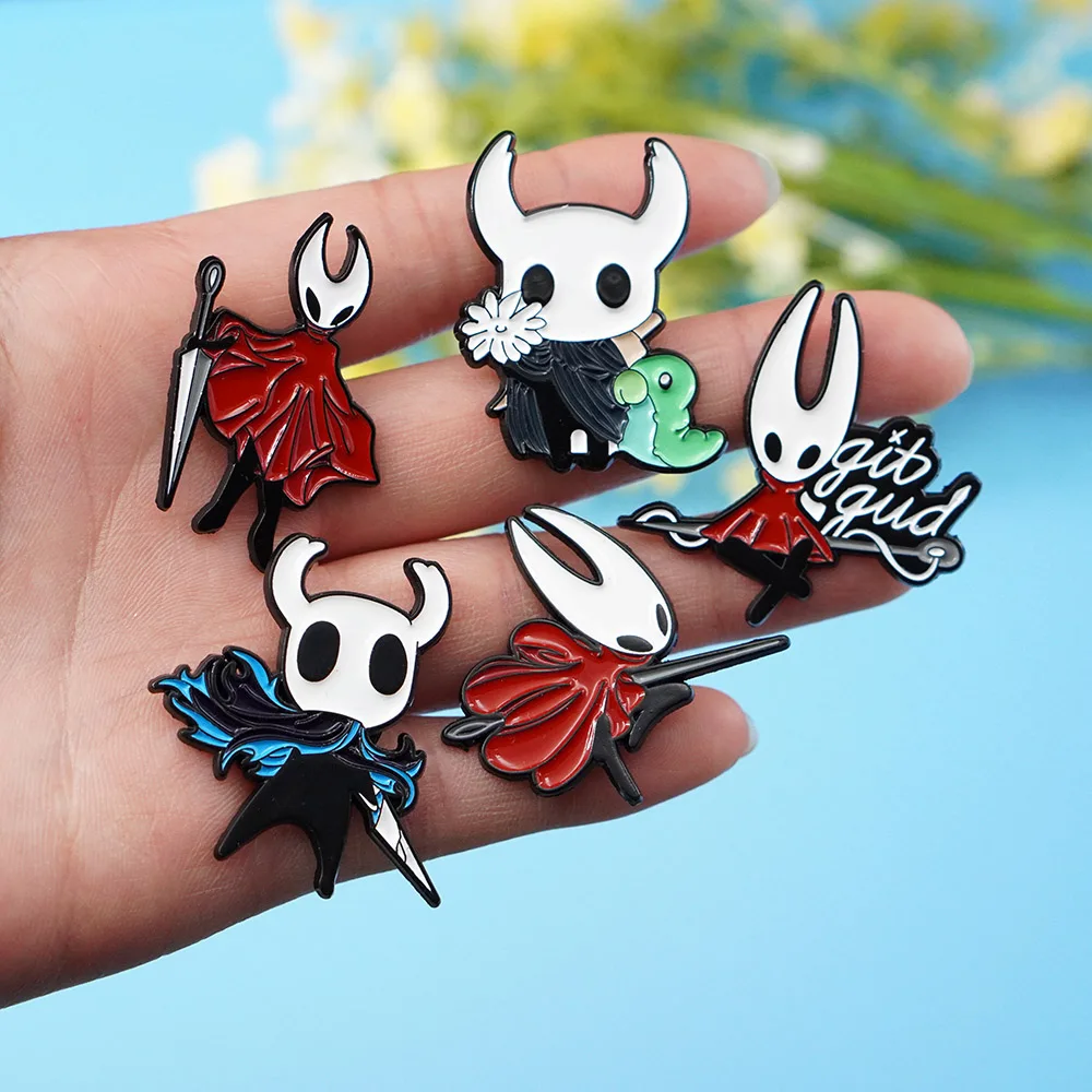 4-8Pcs Hollow Knight Enamel Pins Cute Game Character Insect 