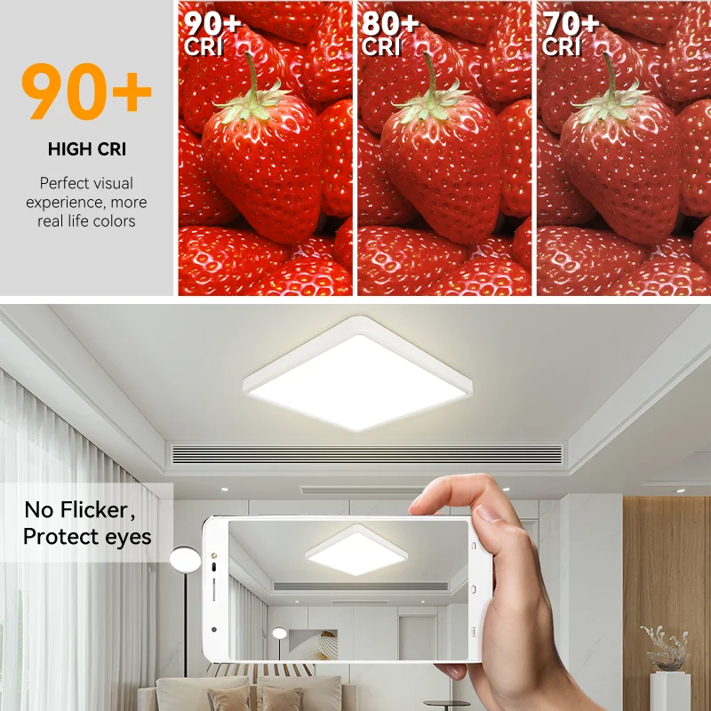 LED Ceiling 110V 220V Lamps Square Modern Smart Ceiling Light Remote Control Dimmable For Living Room Bedroom  Night Panel Light