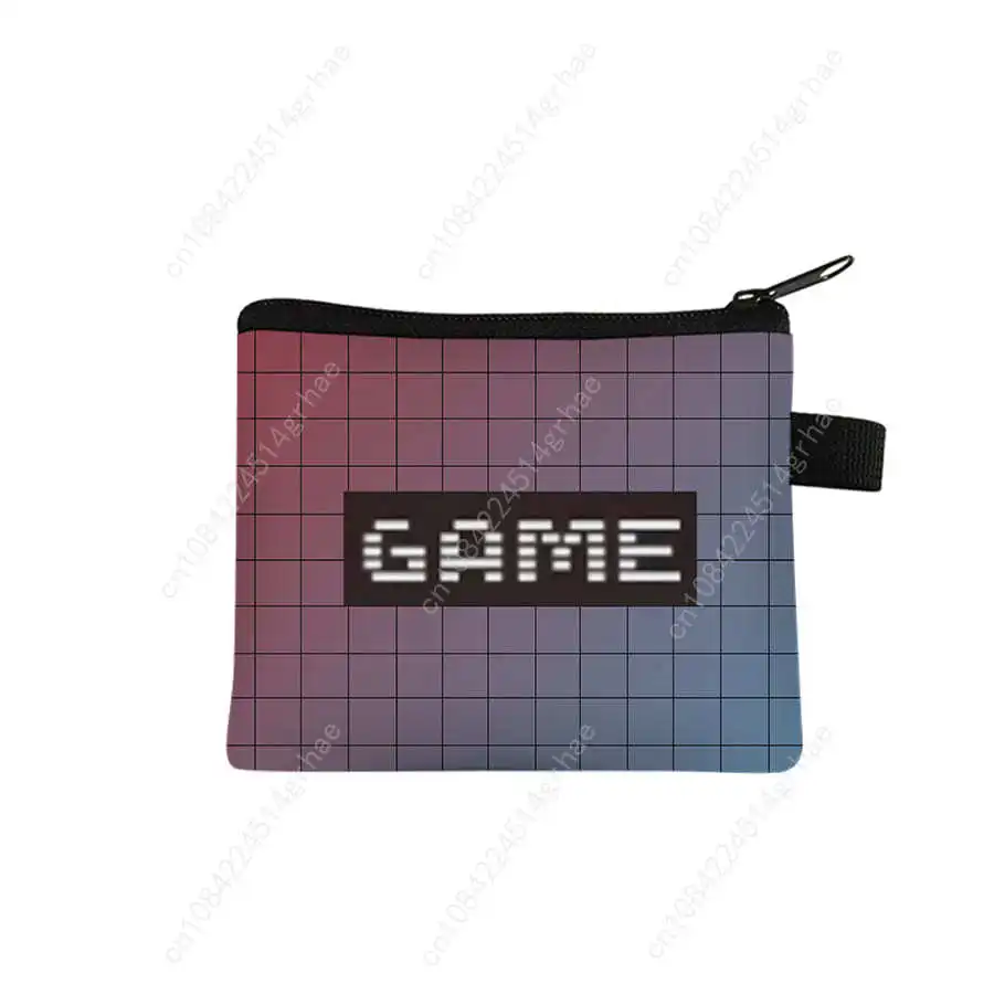 Games Console Pattern Cartoon Coin Purse Keychain Wallet Small Card Organizer Key Pouch Ladies Money Bag for Boys/Girls Children