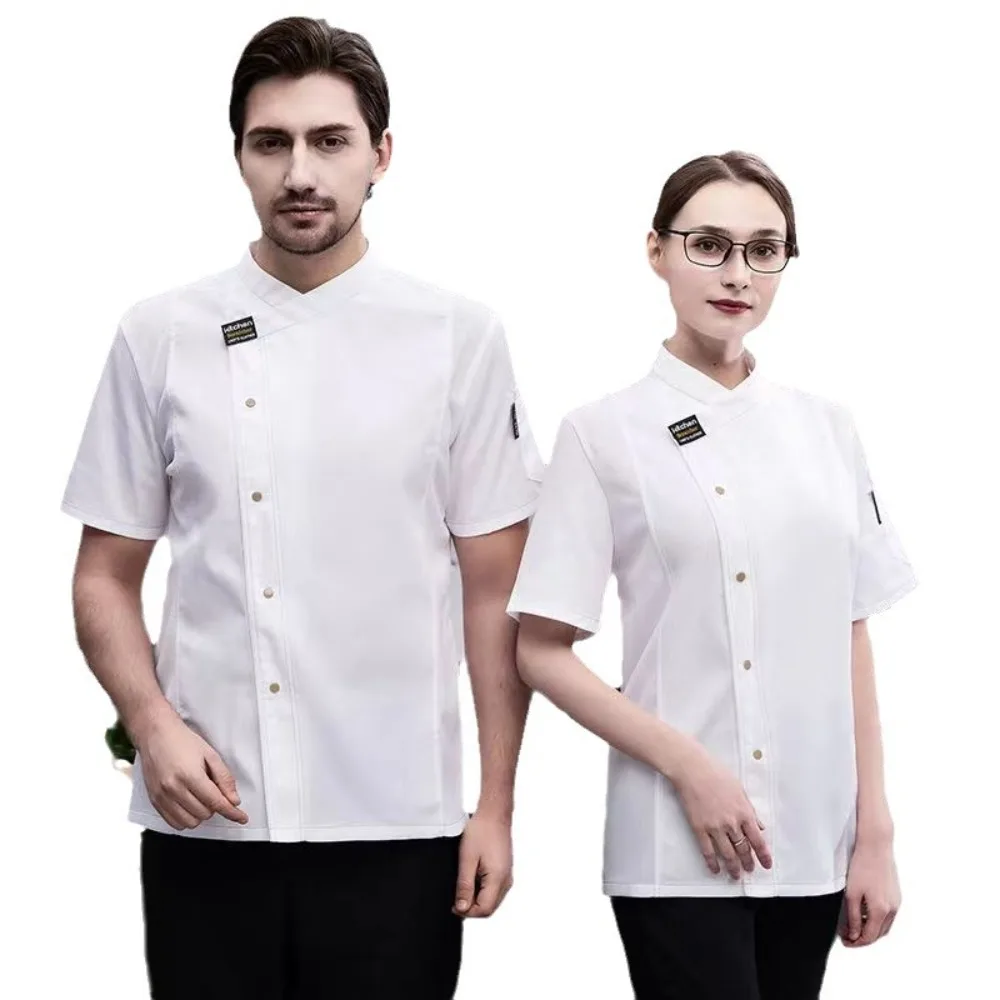 2025 High-End Short-Sleeve Chef Uniforms for Summer - Breathable Workwear for Hotel, Restaurant & Western Kitchen