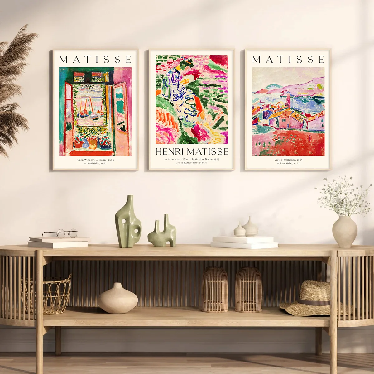 

3pcs/Set Matisse's Retro Abstract Wall Art Landscape Canvas Prints, Watercolor Posters, and Modern Living Room Home Decoration