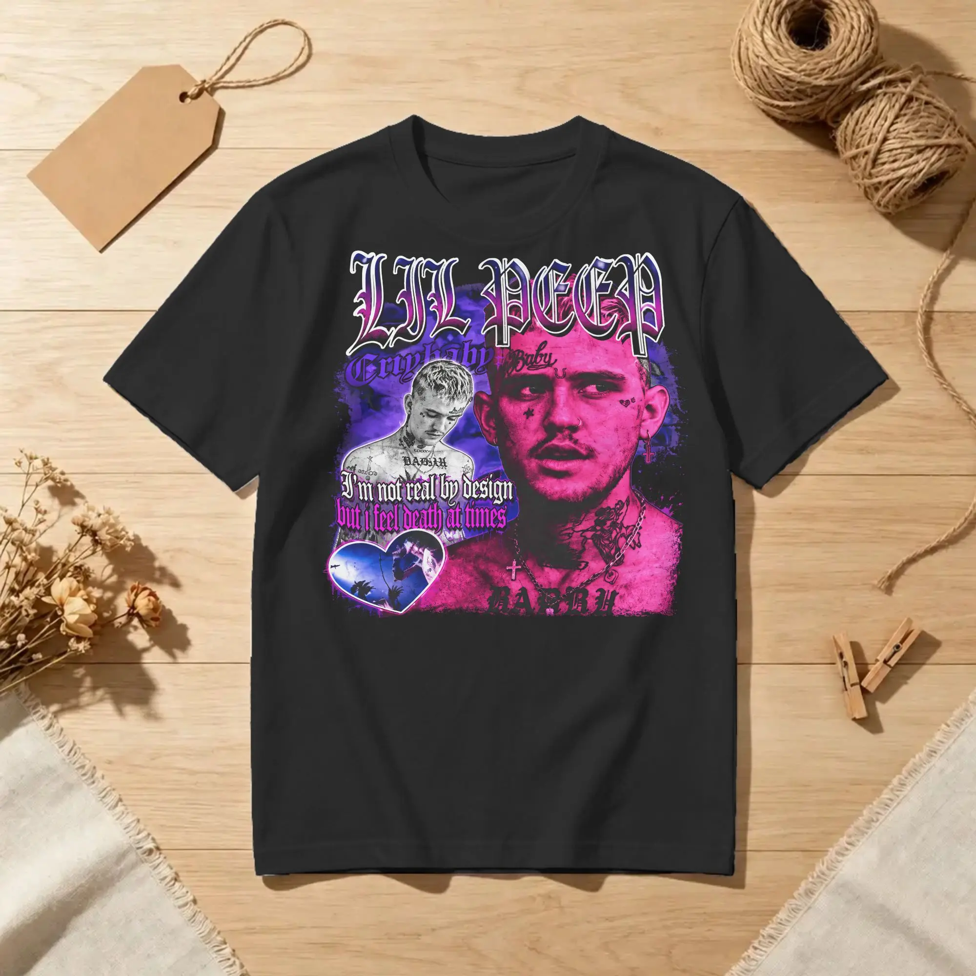 Men Women T-Shirts Rapper Lil Peep Hell Boy Pink Vintage Cotton Tee Shirt Short Sleeve  T Shirts Round Neck Tops Classic