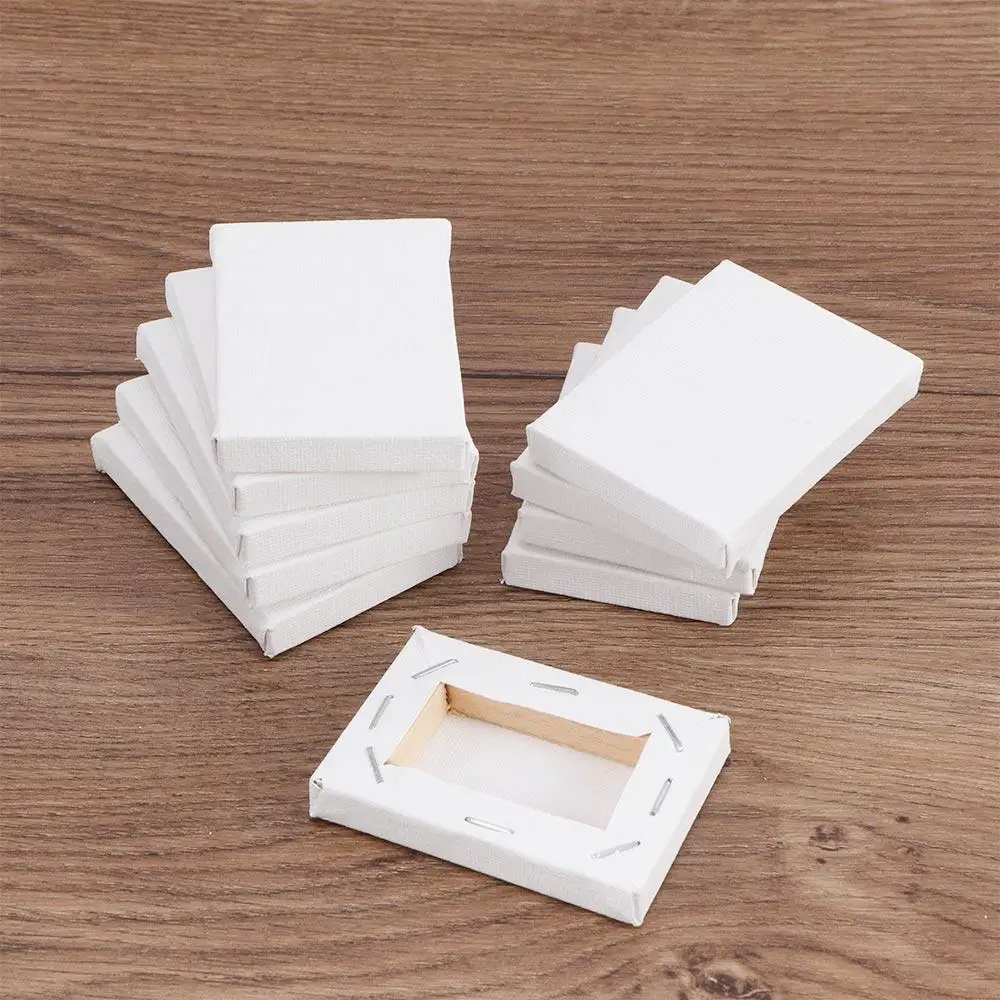 Mini 10pcs For Primed Oil Acrylic Paint Wooden Stretched Frame Oil Paint Board Artist Canvas Painting Supplies