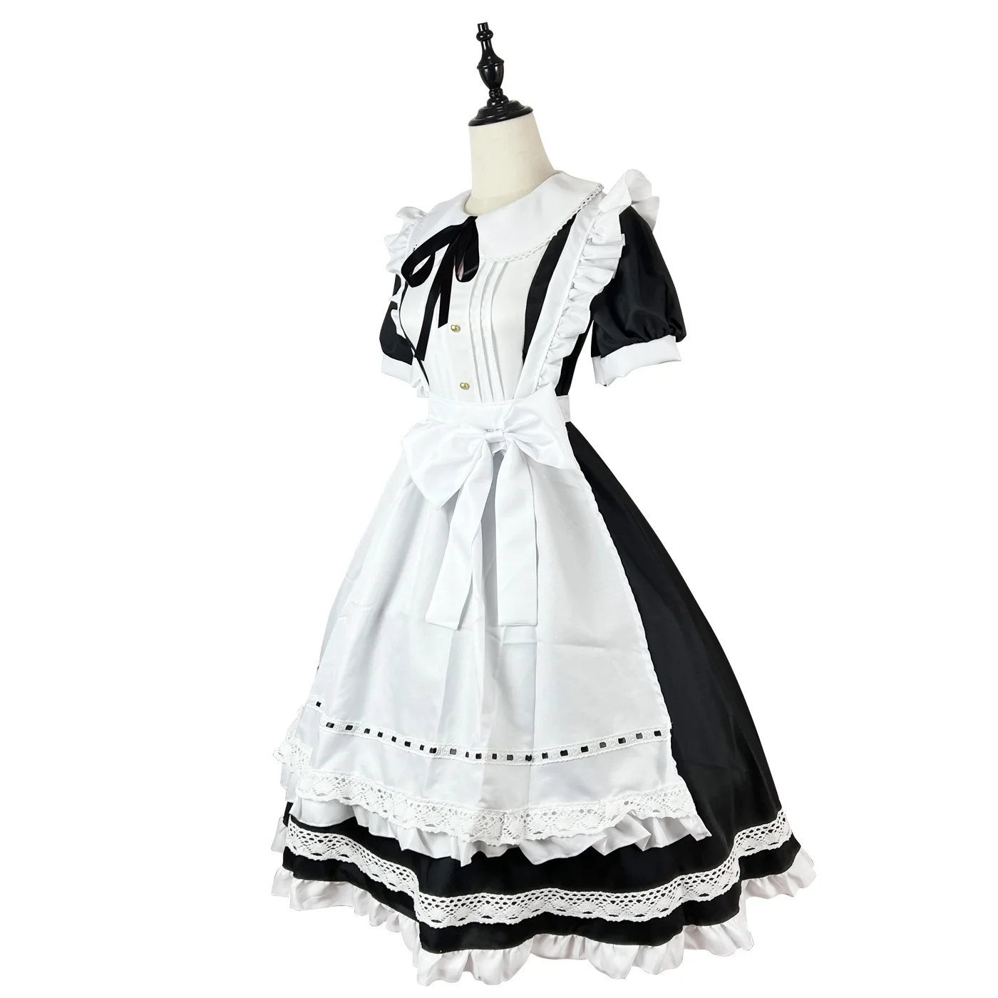 Anime Halloween Cosplay Kostüme Anime Schürze Dienstmädchen Rollenspiel Langes Kleid Übergröße Schwarz Weiß Lolita Dessous Kleid Dienstmädchen Outfits – Detail 17