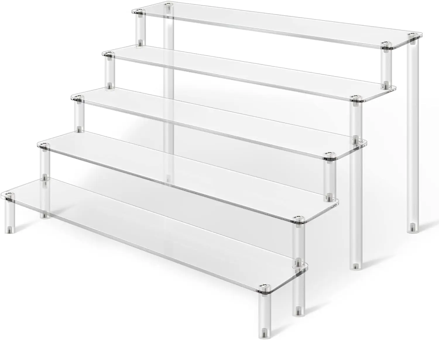

5-Tier Clear Acrylic Display Stand for Action Figures, Collectibles, Jewelry, and Decor Organizer