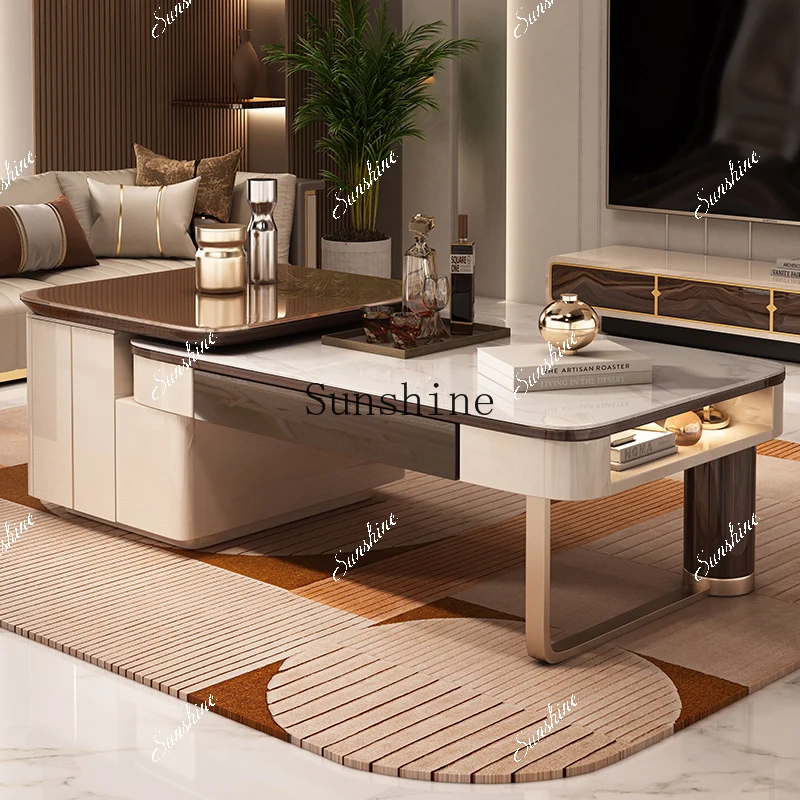 Light luxury modern high-end living room Italian-style household kung fu tea table kettle integrated  FT