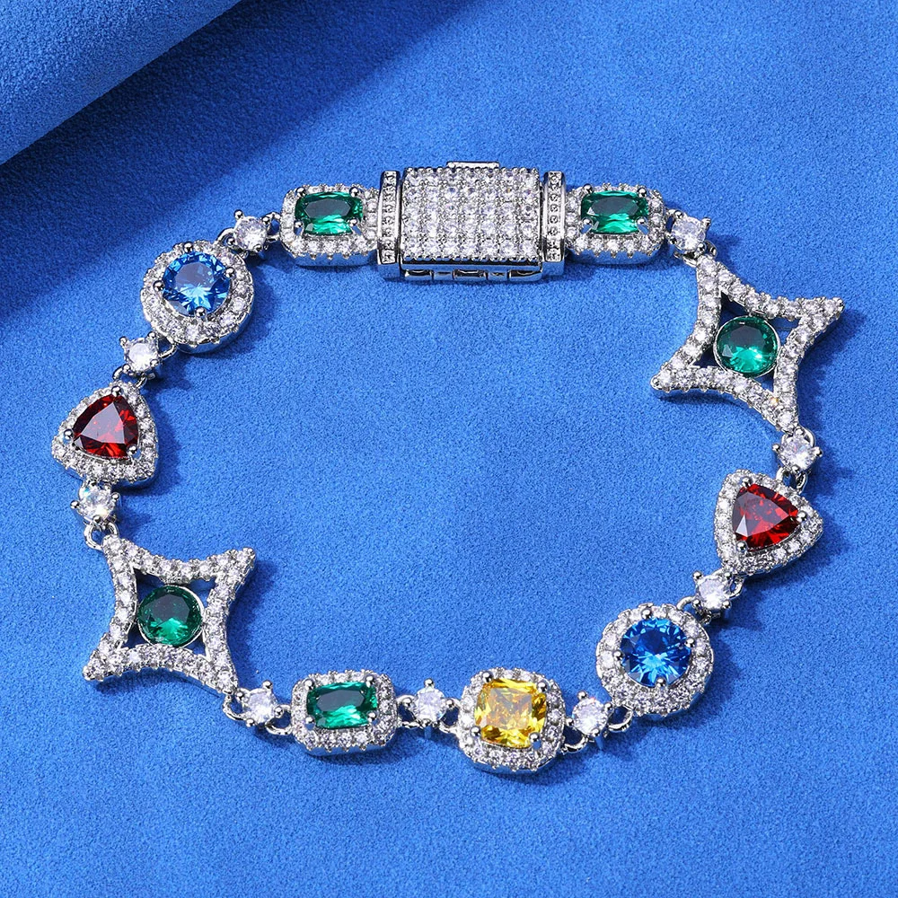 

Мужские и женские браслеты с позолоченным цирконом, геометрическим рисунком, хип-хопом, рок, популярные модные украшения, аксессуары для вечеринок