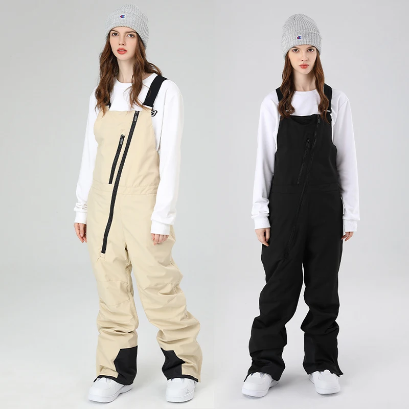 

2022 New Women One Piece Ski Pants Men Snowboard Pants Overalls Warm Windproof Waterproof Jumpsuits Snow Trousers Skiing Suits