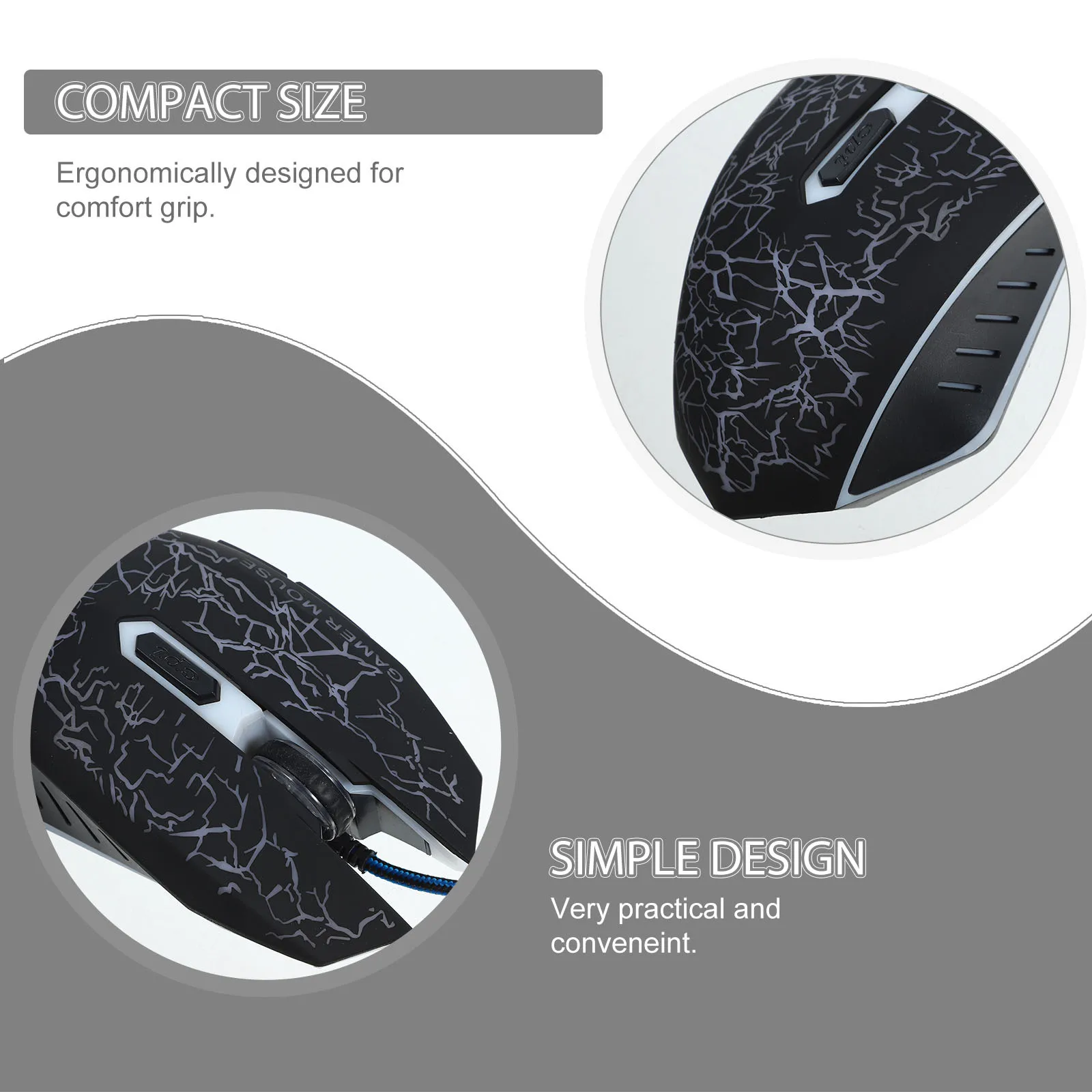 

Rgb Light Up Gaming 6 Button Anti-Slip Optical Usb Mouse For Pc Laptop Desktop Plug Play Ergonomic Design Optical Mouse