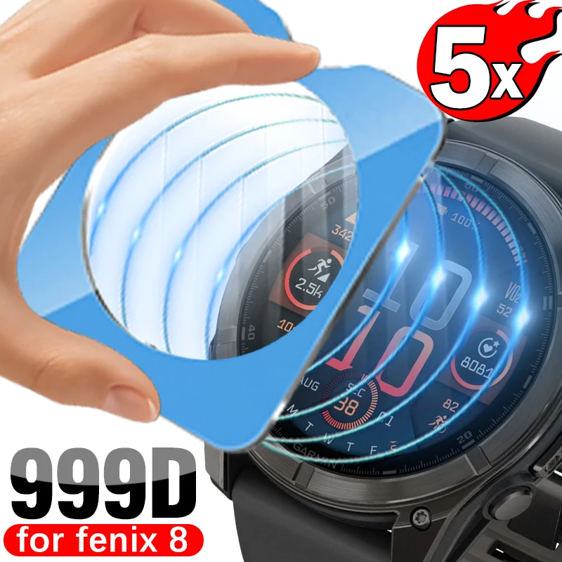2Pcs Easy Installation Tempered Glass PLL For Garmin Fenix 8 43mm 47mm 51mm Screen Protector With Positioning Film Kit For Fenix
