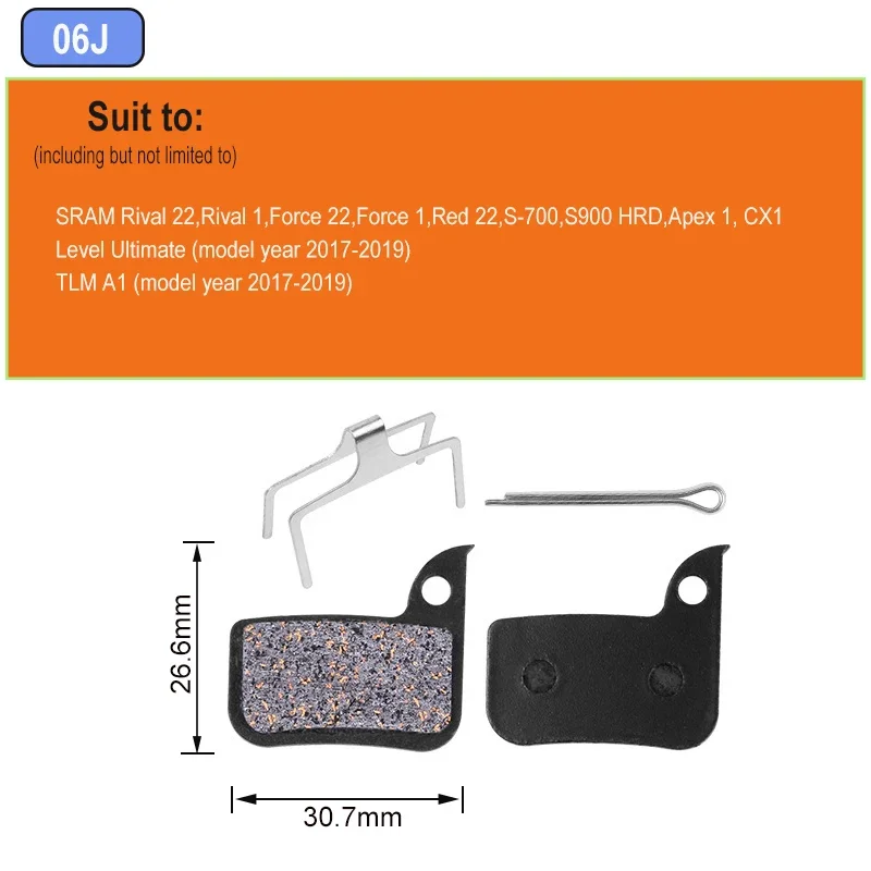 2 Paar (4 Stück) MTB Fahrrad Hydraulische Scheibenbremsbeläge Halbmetallische Bremsbeläge für B01S SRAM AVID HAYES Magura ZOOM Fahrradteile – Detail 13