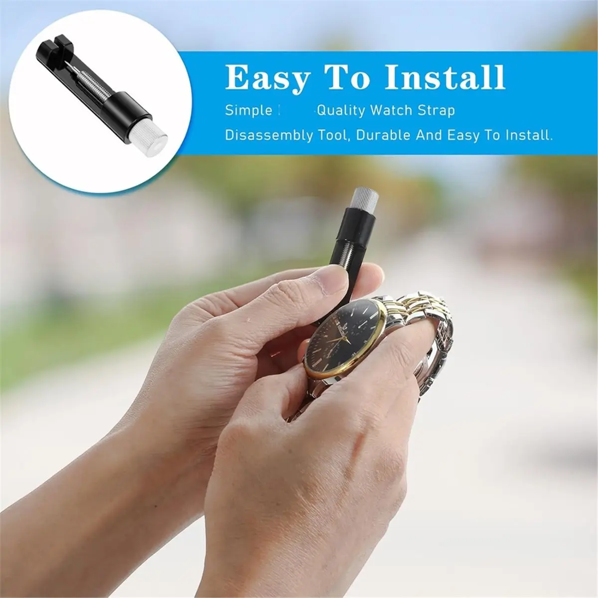 3Pcs Watch Link Removal Kit, Tools to Adjust and Replacement Bracelets Pin Remover for Sizing Strap, Adjuster Watches