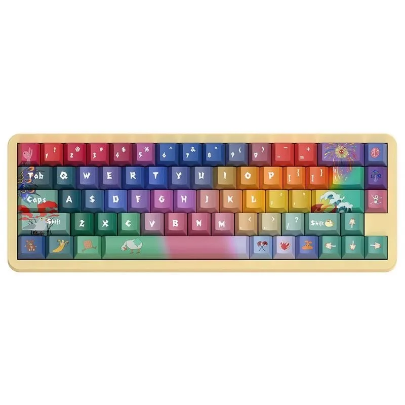 Grotesque Theme Keycaps Set PBT Sublimation Cherry Profile Keycaps for Mechanical Keyboard Accessories Custom Colour Key Caps