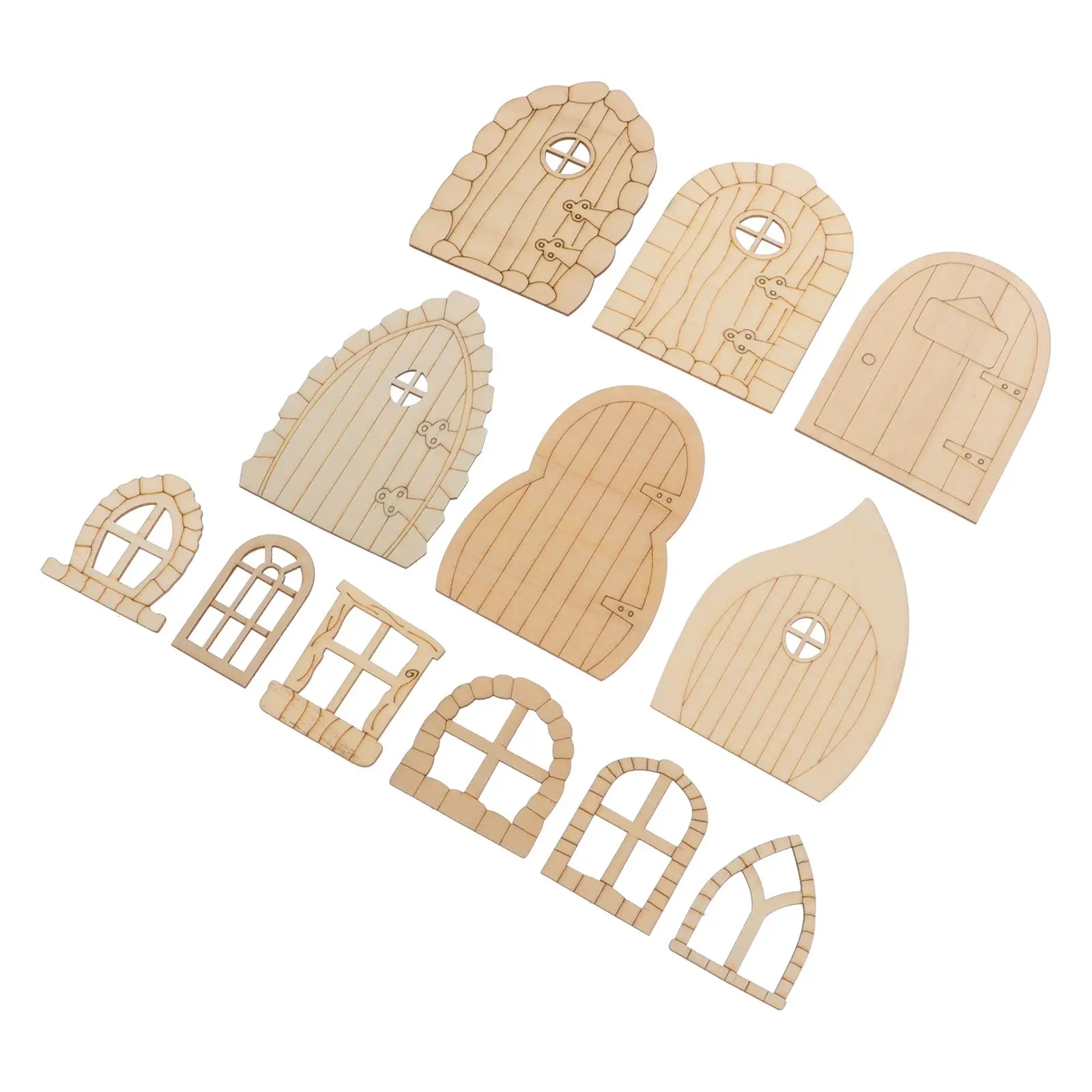 

48 Pcs Wood Slices for Graffiti Kids Painting Toys Decoration Unpainted Fairy House Doors DIY Craft Projects Wooden Garden Door
