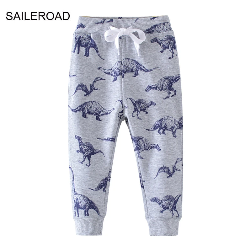 

SAILEROAD 2-7 Years 2024 New Spring Dinosaurs Pants for Boy Kids Boys Pants Trousers Casual Sweaterpants Warm Sports Pants