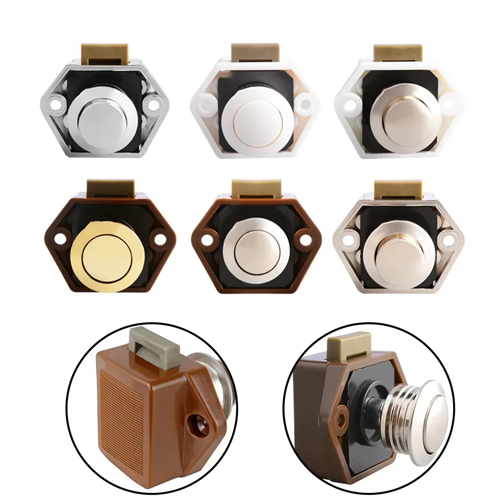 Camper Car Push Lock Diameter 20mm RV Caravan Boat Motor Home Cabinet Drawer Latch Button Locks For Furniture Hardware