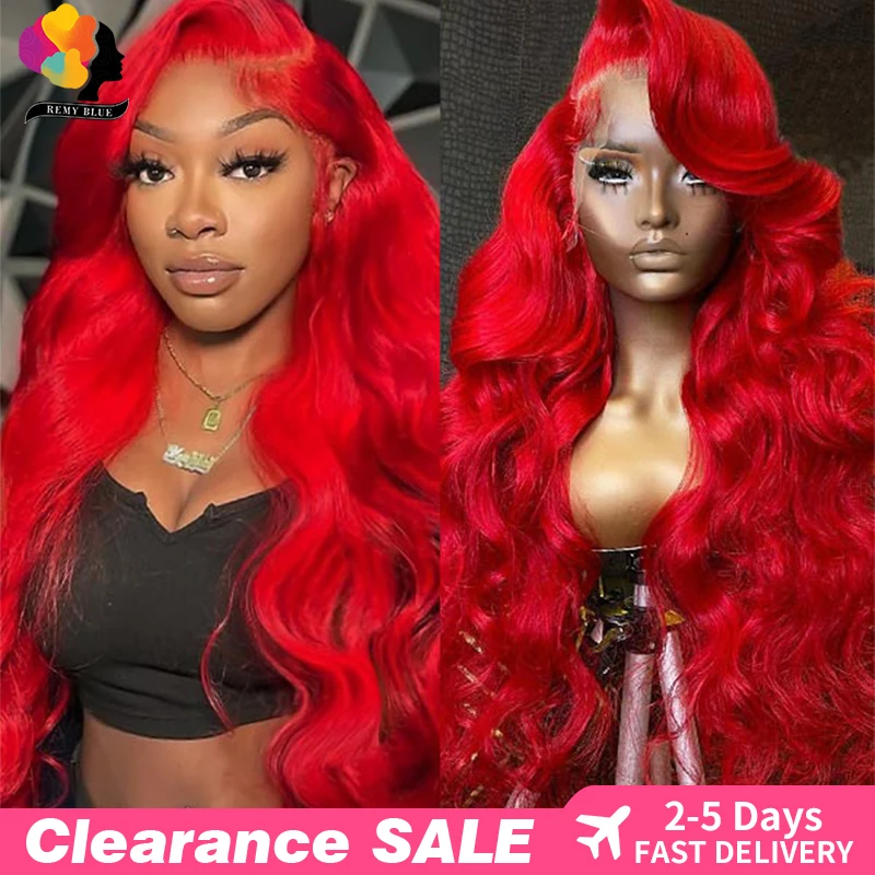 Red Lace Front Human Hair Wig Body Wave 13x6 Lace Frontal Wigs for Black Women Colored 99j Burgundy Human Hair Wigs Pre-Plucked