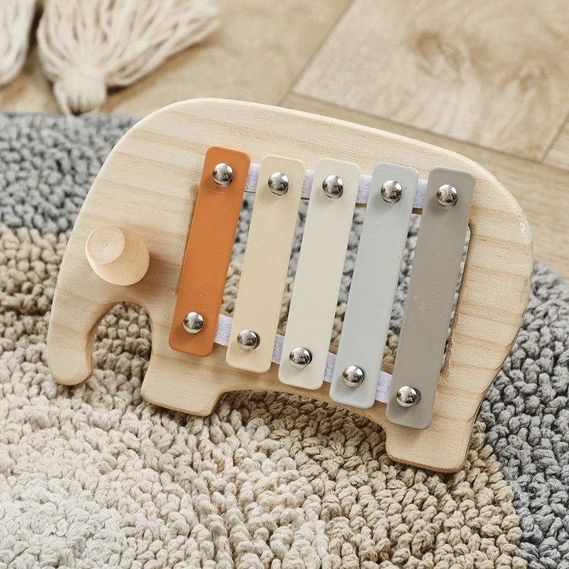 Montessori Wooden 5 Tones Multicolor Xylophone Wood Musical Instrument Toys For Baby Kids Puzzles Early Learning Games Baby Gift