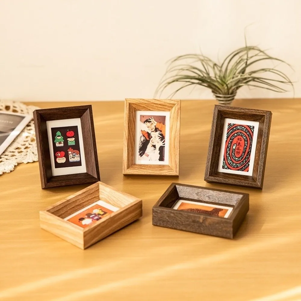 New 3 Inch Size Wooden Photo Frame Decorative Vintage Mini Photo Frame Miniature Small Card Frame For Family