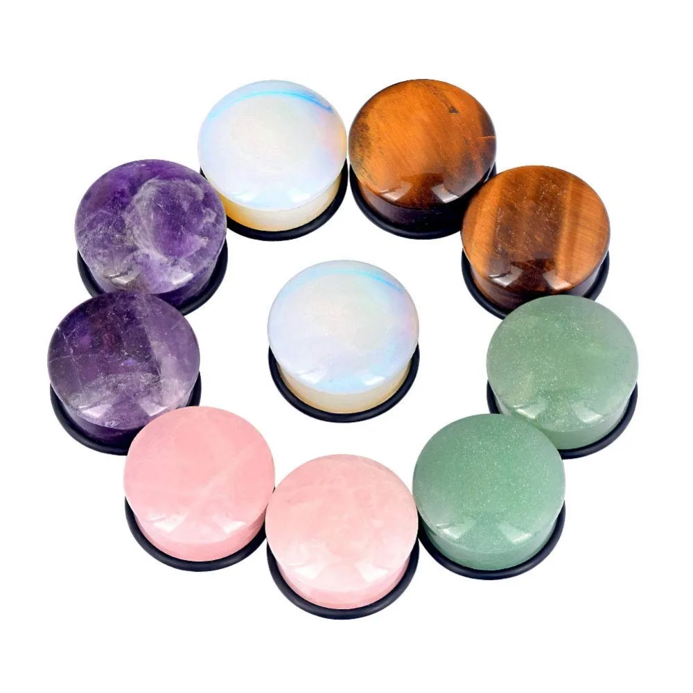 Pilz Kopf Stein Ohr Stecker Gauge Ohrringe Frauen Männer Ohr Kanal Stecker Piercing Expander Ohr Unterstützung Körper Piercing Schmuck 2 Stück – Detail 1