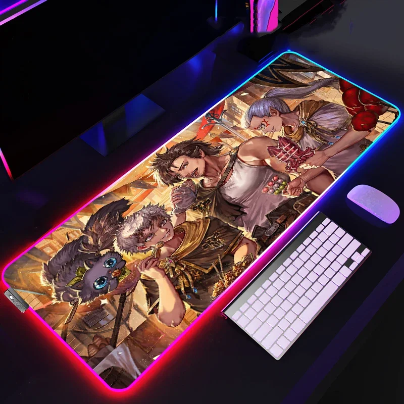 

Mouse Pads Black Clover RGB Mause Pad LED Mousepad Gamer Gaming Accessories Desk Mat Deskmat Game Mats Anime Office Pc Xxl Large