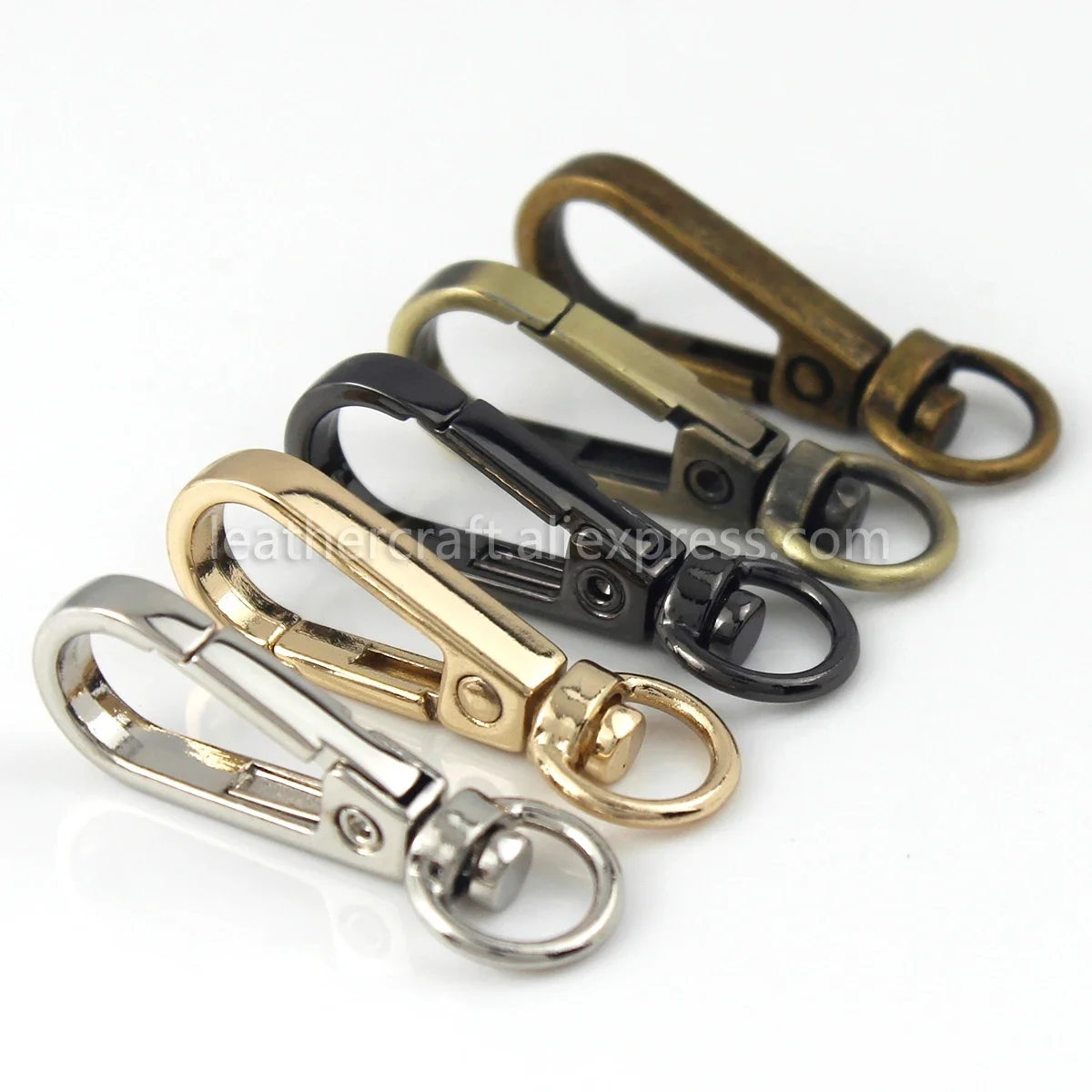 1pcs Metal Swivel O-ring Eye Snap Hook Trigger Clasps Clips for Leather Craft Bag Strap Belt Webbing Keychain Small Size