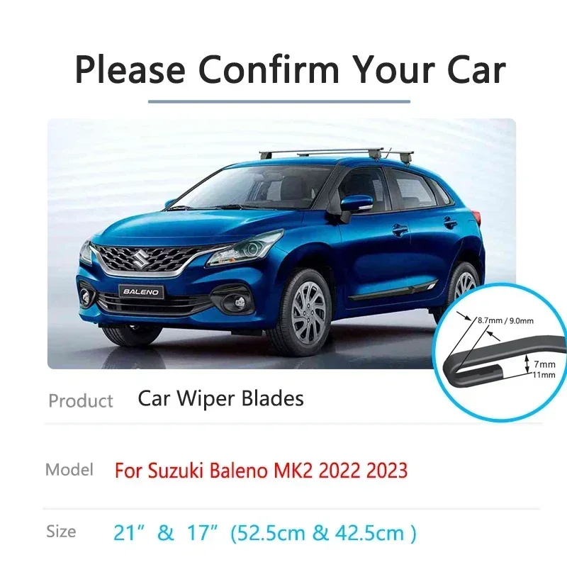 For Suzuki Baleno MK2 2022 2023 Frameless Front Wiper Blades Cutter Brushes Rubber Strip Refill Windows Car Accessories U J Hook