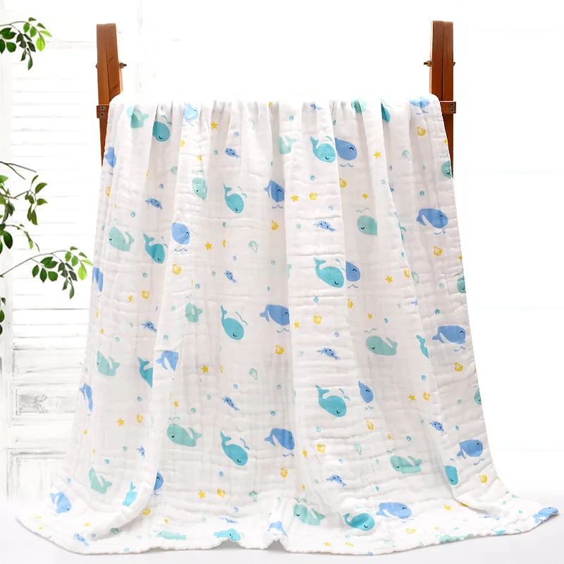Baby Badetuch Jungen Mädchen 100% Baumwolle Kinder Baby Handtücher Decke Für Neugeborene Bademantel 6 Schichten Gaze Waschlappen Infant Swaddle – Detail 9