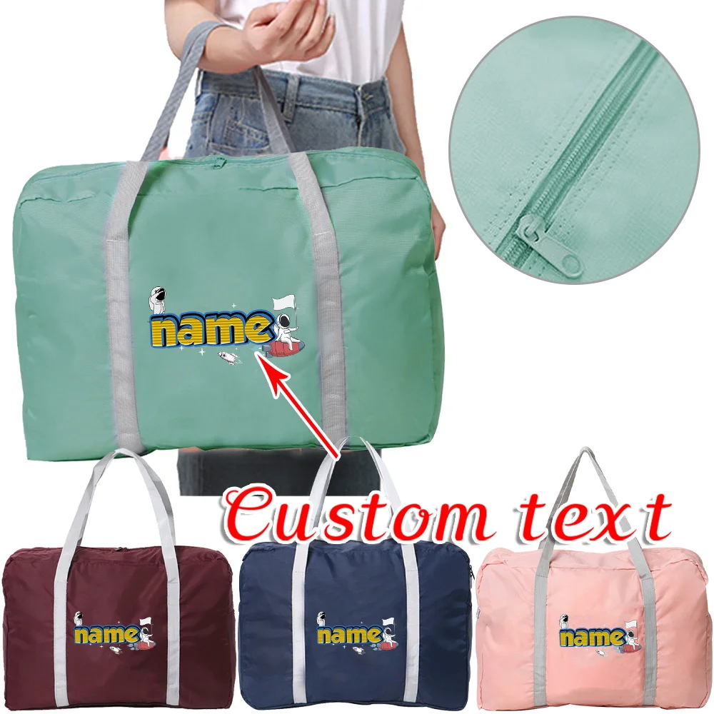 

Customized Name Foldable Travel Bag Organizer Men's Luggage Neutral Clothing Storage Bag Luggage Bag Women's Handbag