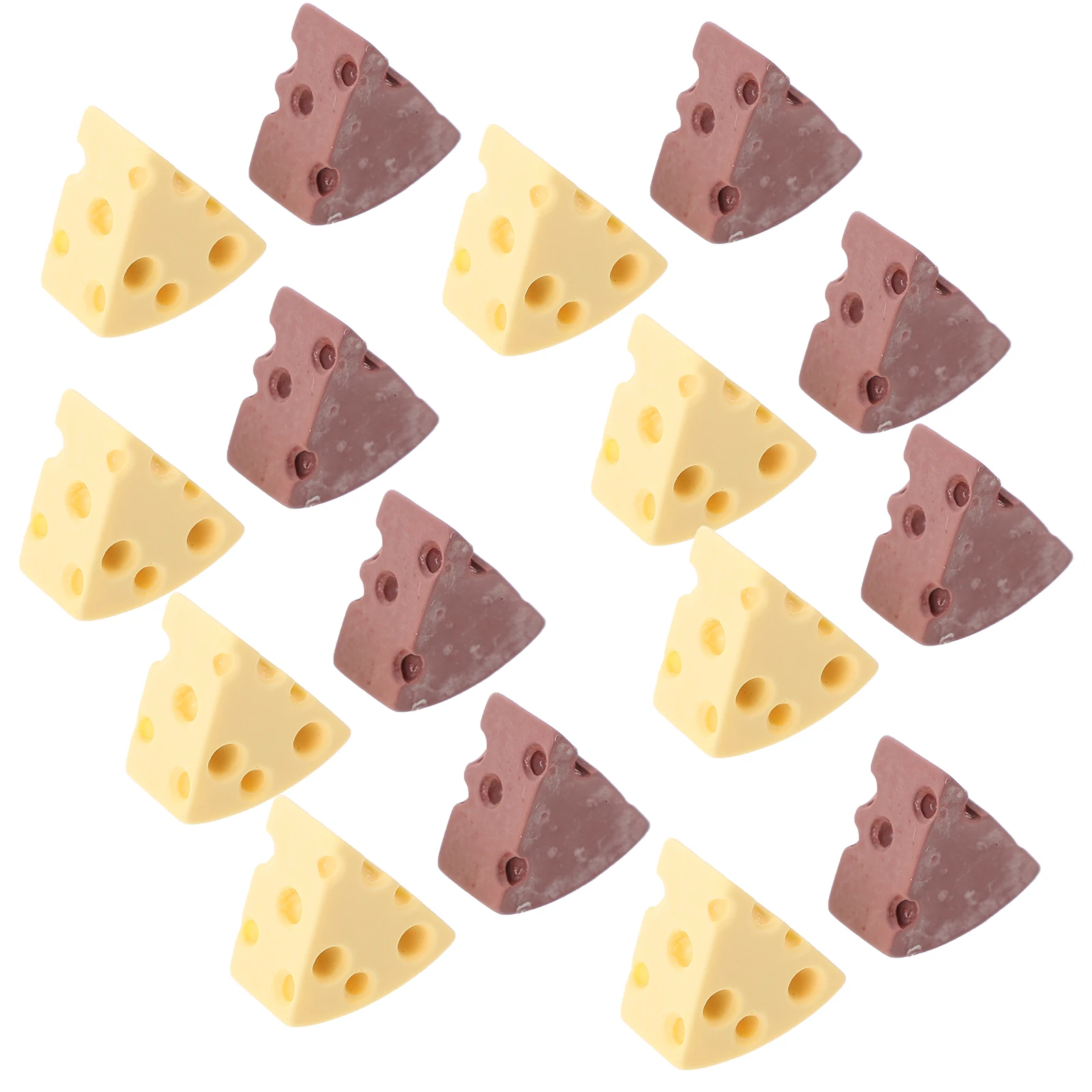 

24 Pcs Resin Jewelry Accessories Cheese Decorations Food Clips for Hair Miniature DIY Simulation Decorate Artificial