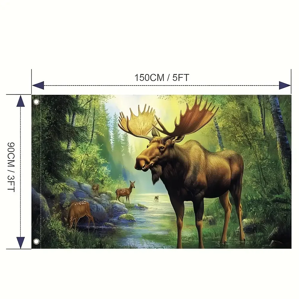 Majestic Moose in Forest Landscape Garden Flag Durable Polyester Outdoor Decoration