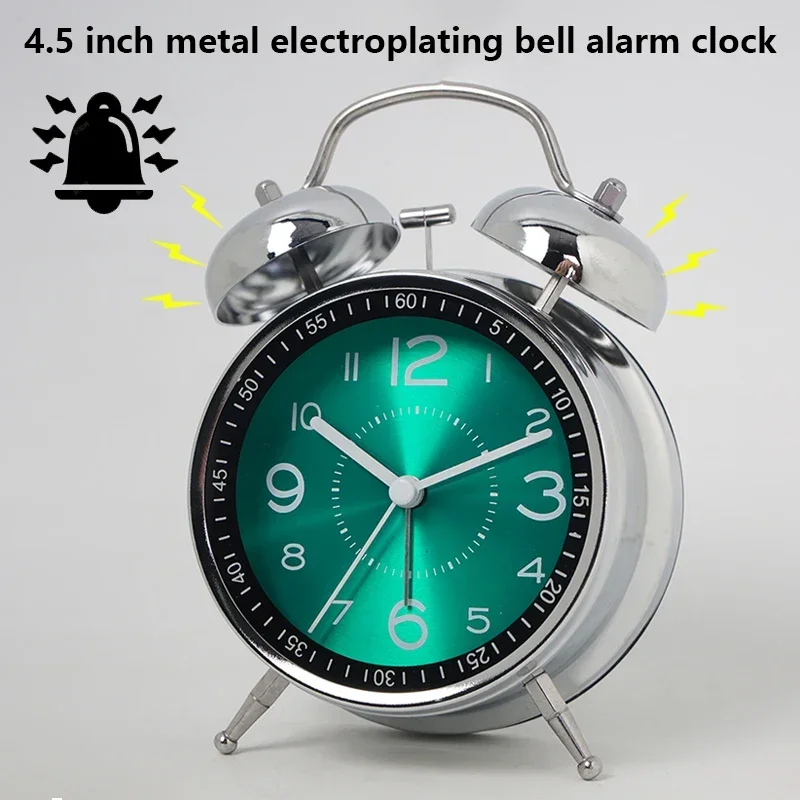 Iron Art Silent Quartz Alarm Clock for Kids, Creative Glow Pointer Table Clock, Fashionable Desktop Decor