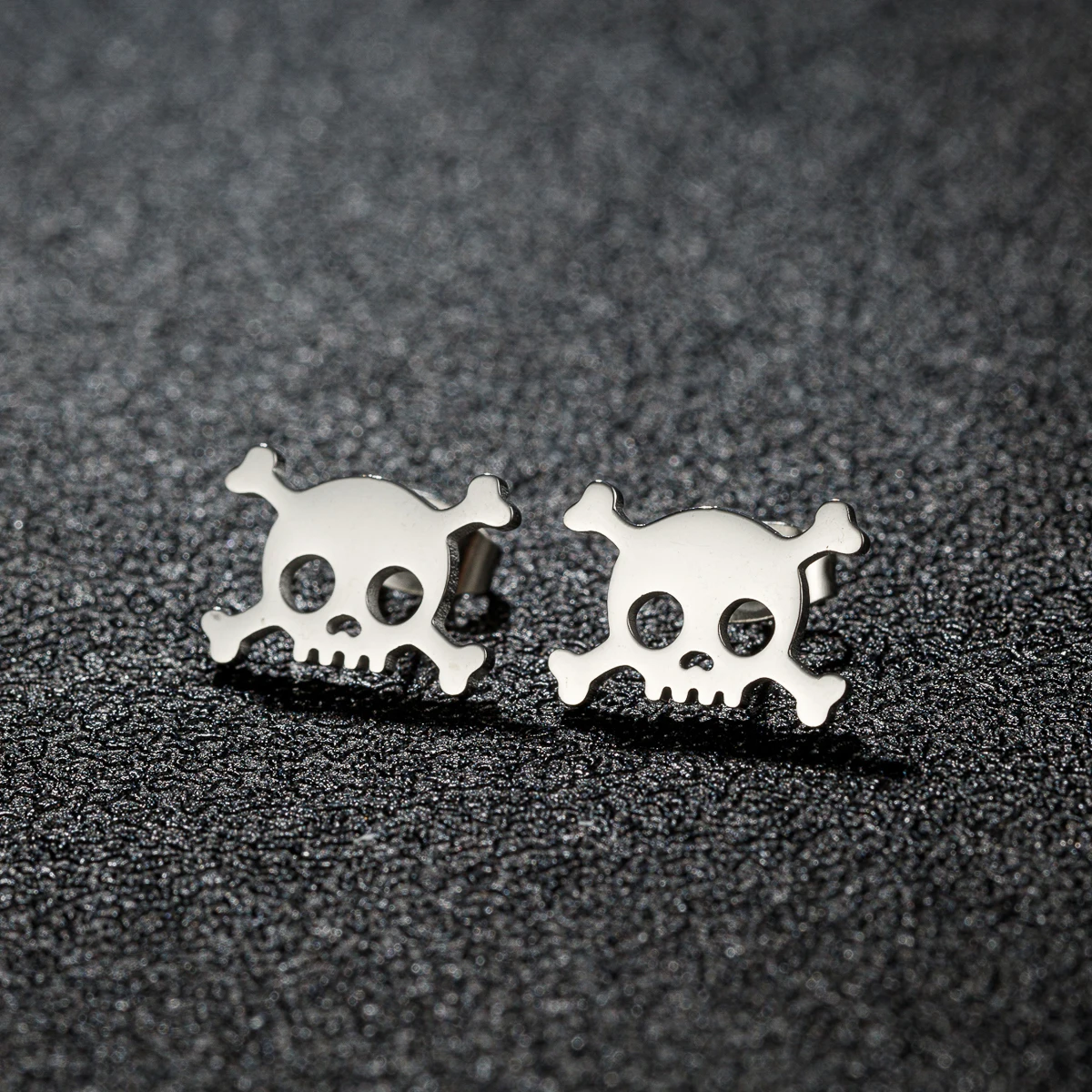 1Pair Hollow Mini Skull Earrings for Men Stainless Steel Ear Studs Halloween Style New Fashion Birthday Party Jewelry Gifts