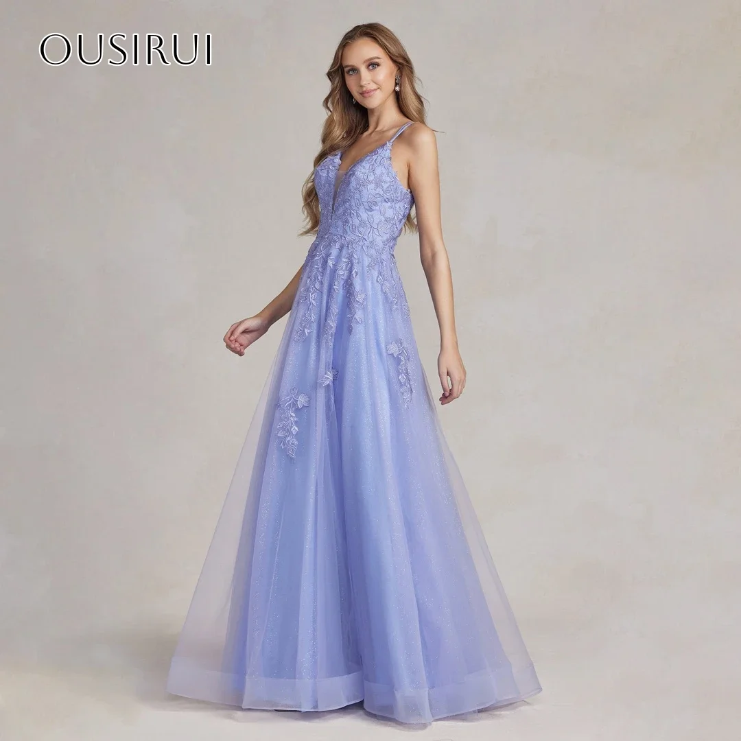 فساتين سهرة بأشرطة سباغيتي على شكل حرف a مطوي بدون أكمام مشد تول طول الأرض رداء حفلات مخصص Fساتين السيف