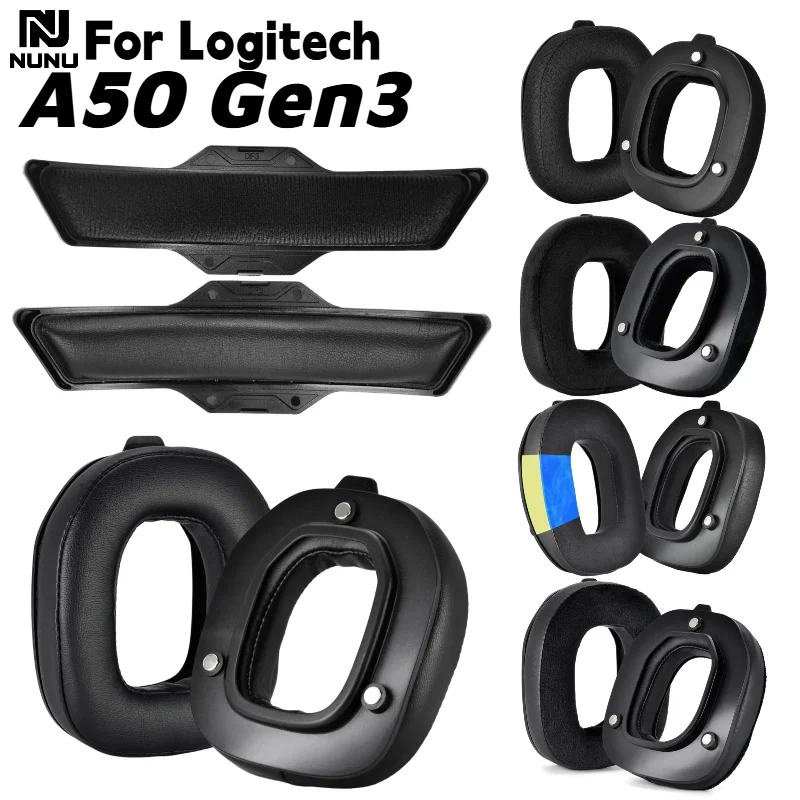

Replacement Sponge Earmuffs Magnetic Protein skin Ear Pads/Head pad For Logitech A50 Gen3 Wireless Gaming Headset Accessories