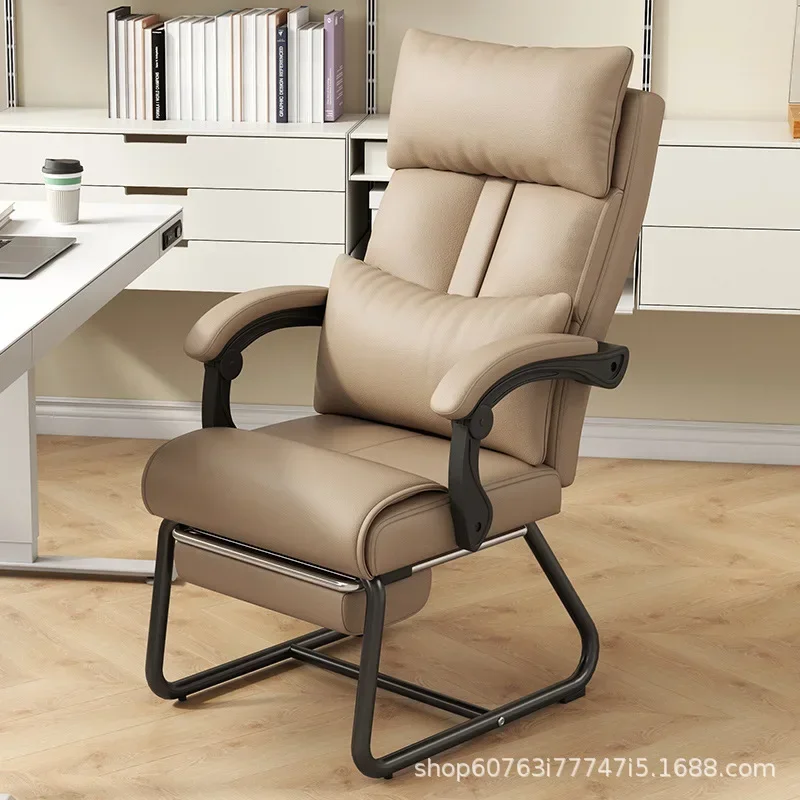 Multi-functional Bow Computer Chair Home Desk Chair Backrest Boss Chair Office Chair Comfortable Seat Sitting Sofa Chair Durable