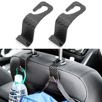 2 Pack Car Seat Headrest Hook Hanger Universal Vehicle Car Storage Organizer for Handbag Purse Coat S Type Checkered Black