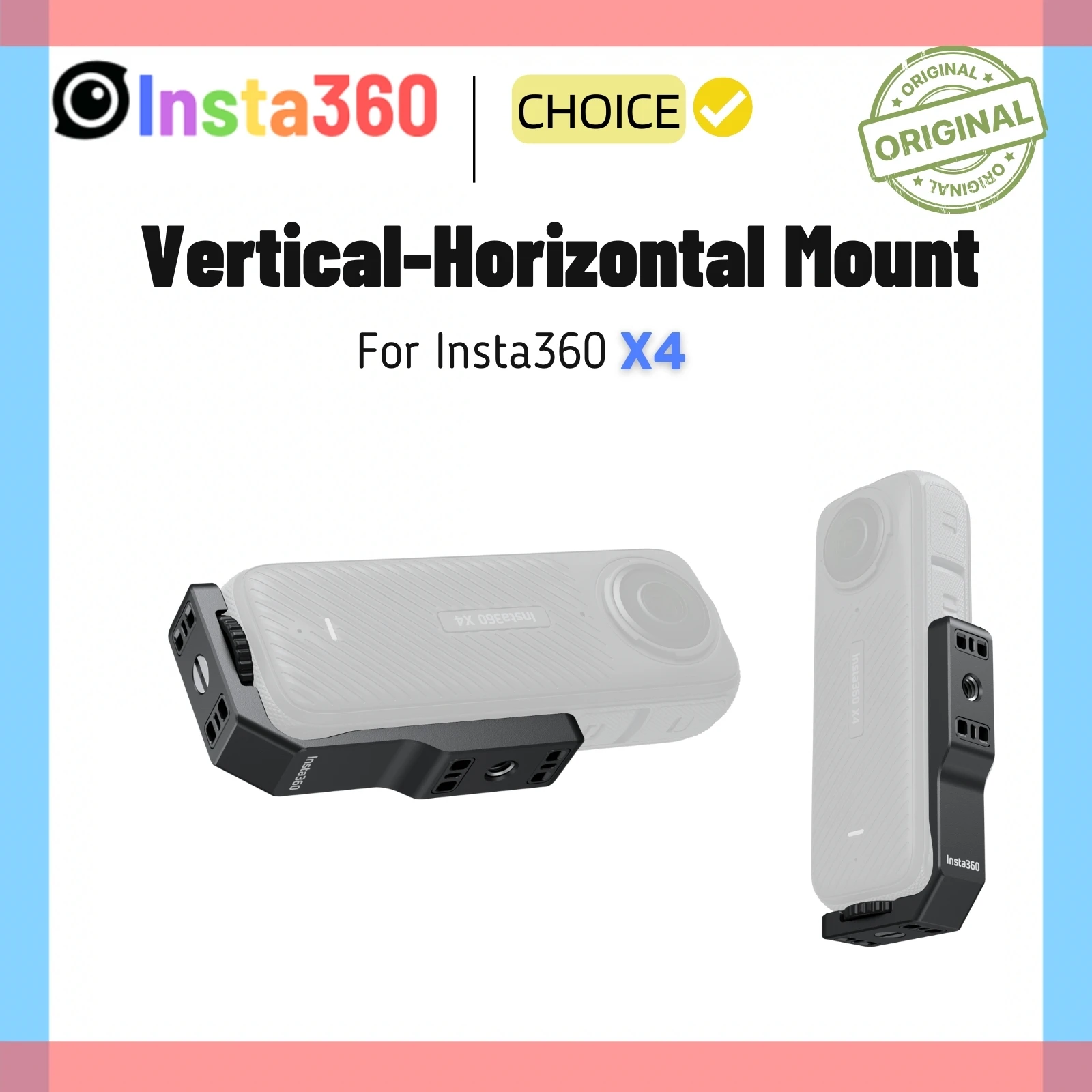 Insta360 X4 Vertical Horizontal Mount Magnetic Quick Release Adapter L-Shape Action Frame Case For Insta 360 X4 Accessories