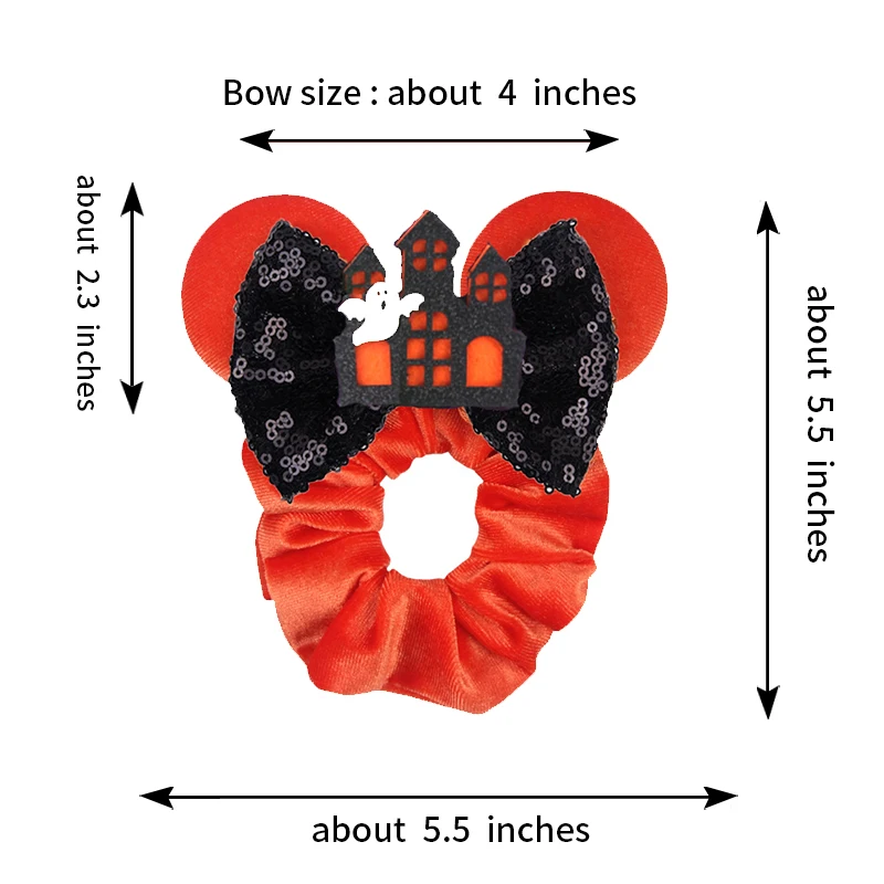 ديزني آذان هالوين توك شعر المخملية العصابات الشعر للفتيات الترتر الانحناء رباط رأس مطاطي النساء الاطفال حفلة Diy بها بنفسك اكسسوارات