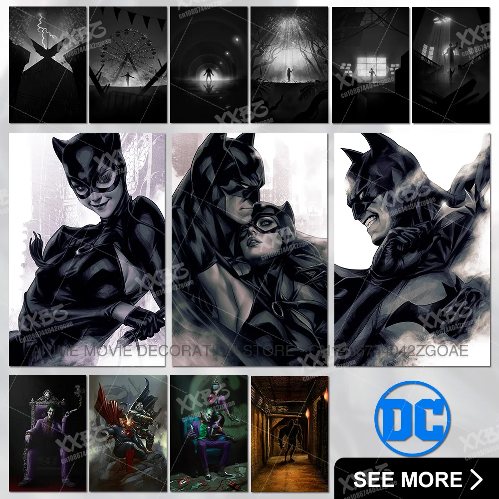 Batman Leinwand Wand kunst Malerei Catwoman Poster Joker Home Dekoration Bilder Harley Quinn gedruckt HD Wandbild die Flash Wallpaper