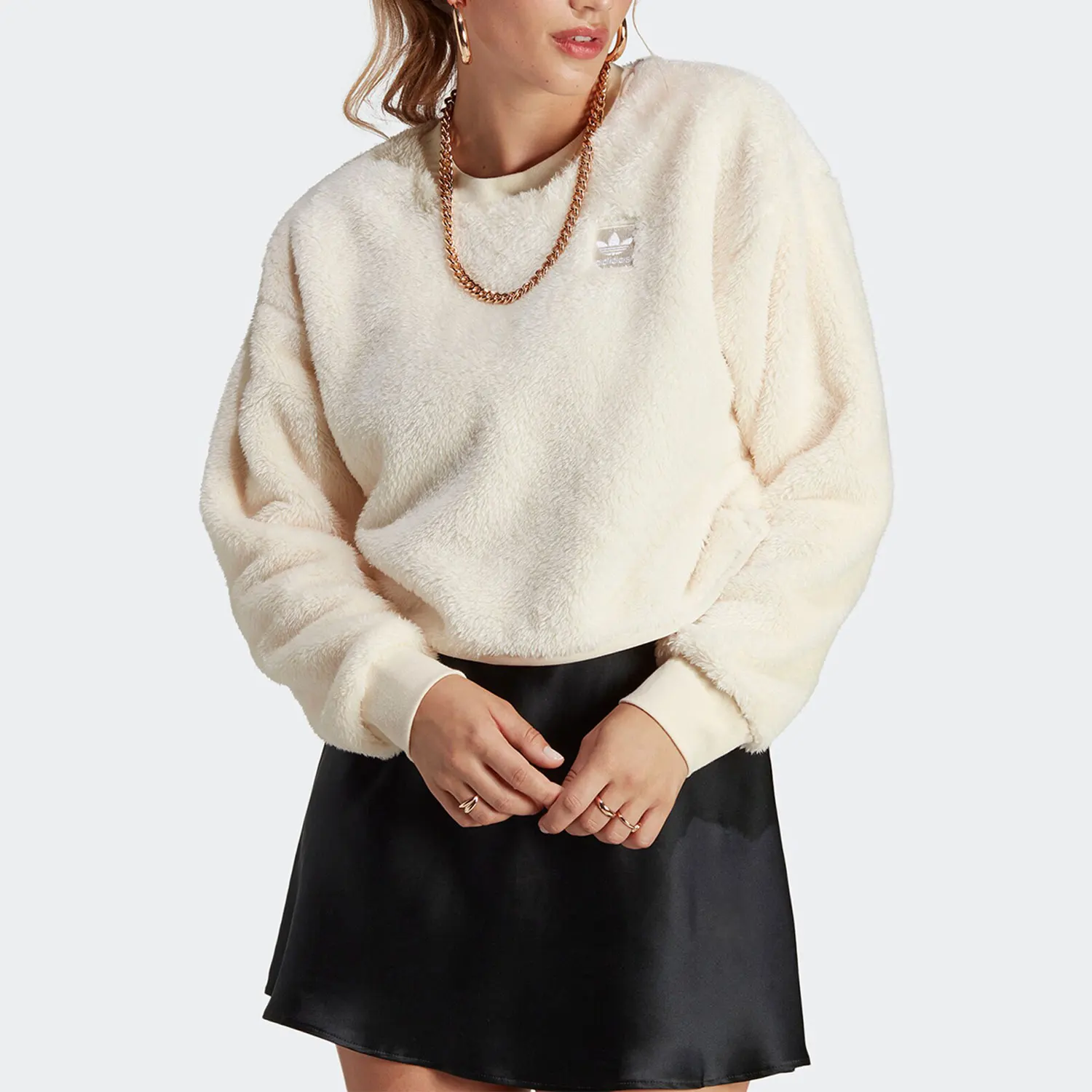 

Официальная женская флисовая толстовка с капюшоном Adidas в три полоски IC2259