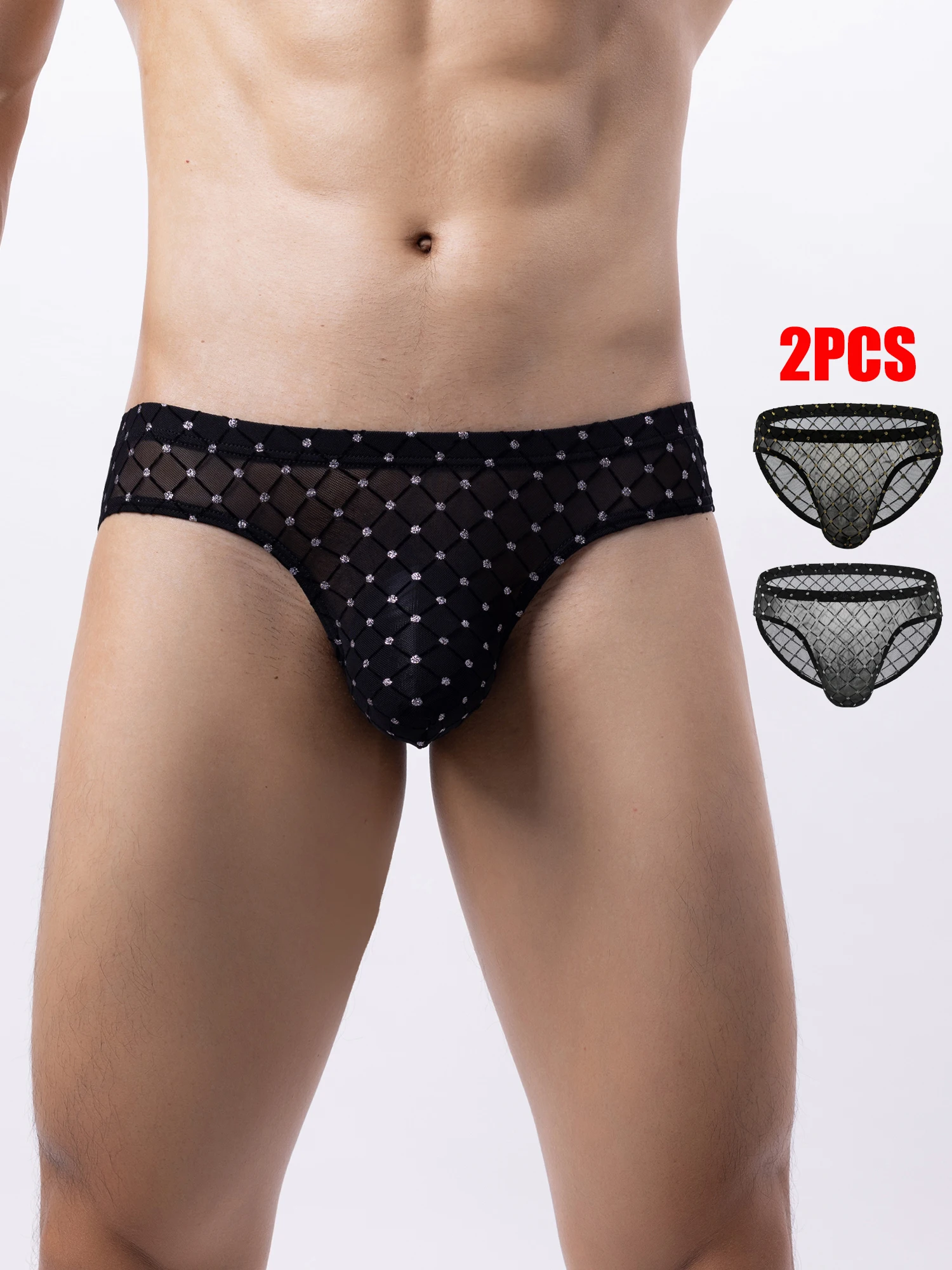 

Мужские полупрозрачные трусы в горошек с низкой талией